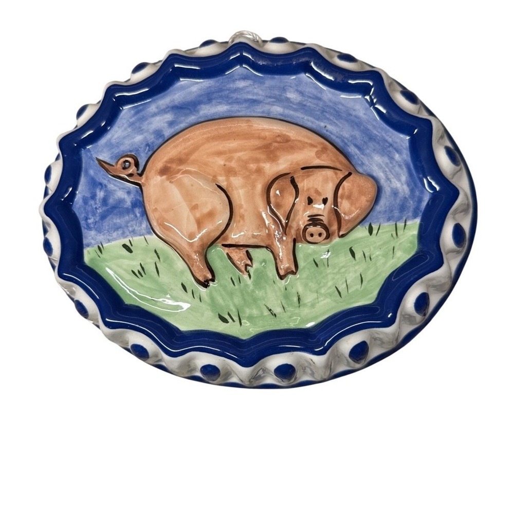 Vintage Sigma Japan Farmhouse Cottagecore Porcelain Tastesetter Wall Decor Pig